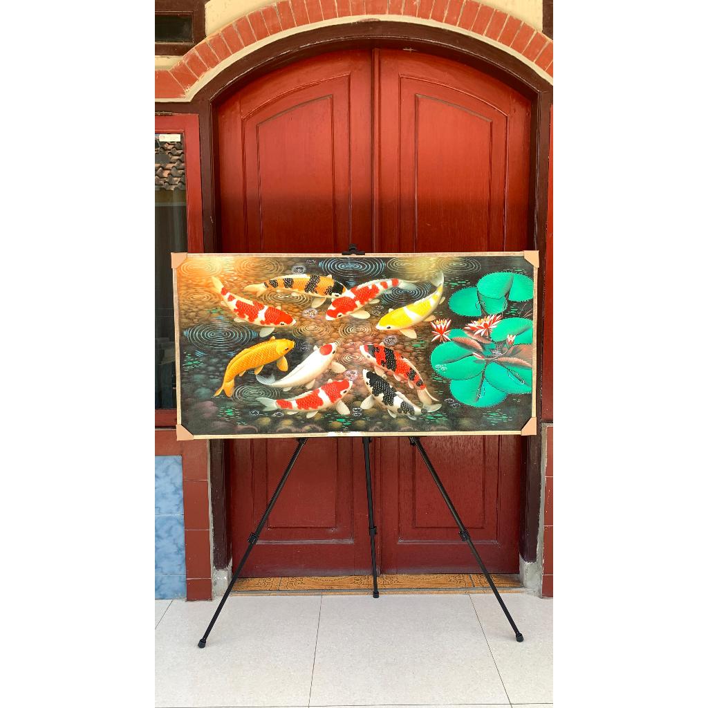 Lukisan Ikan Koi 9 ekor. Handmade