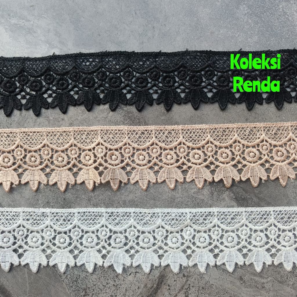 Sellyliavitaliavita Renda Giper Lebar 6Cm, Renda Gyper, Renda Giper (Per Roll 15Yard)