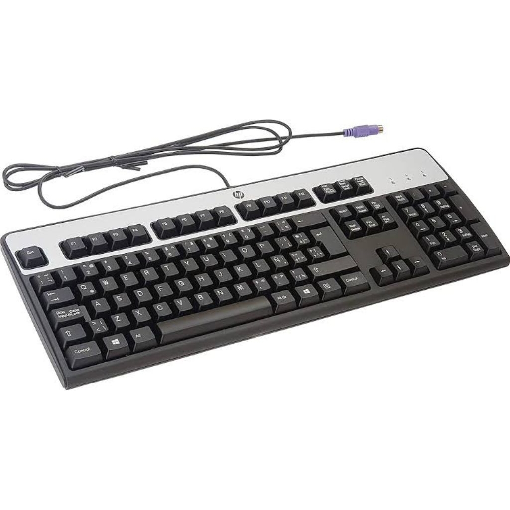 Keyboard hp/Logitech  ps 2 bekas original berkualitas tombol empuk di jari dan awet warna full hitam