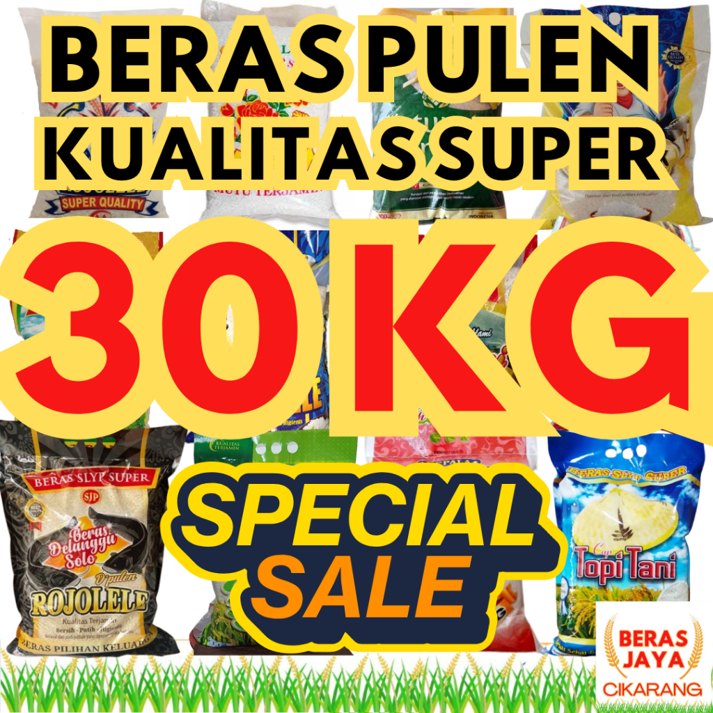 

(SPESIAL SALE SHOPEE!!) Promoo Beras Kualitas Terjamin Bersih Bebas Kutu Super Pulen 30 kg Murah