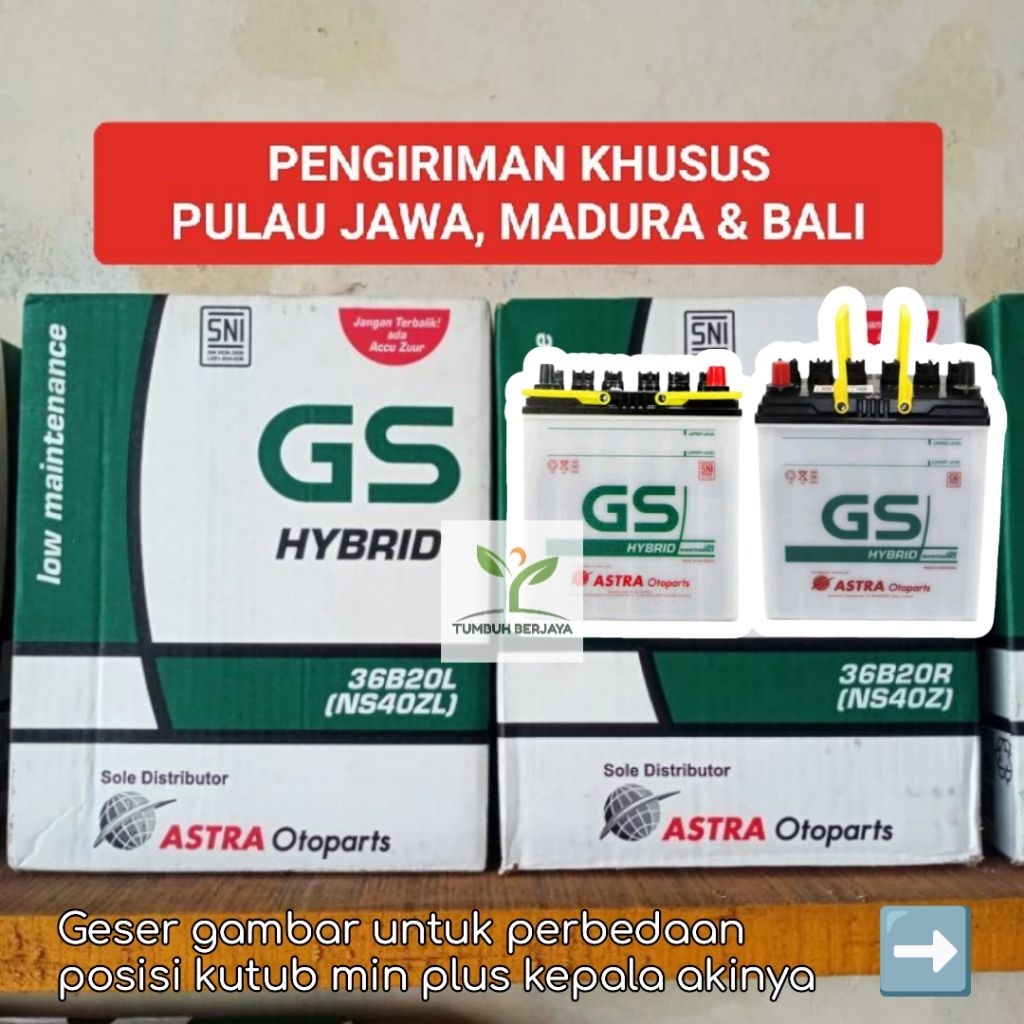 Aki GS HYBRID NS40Z NS40ZL ORI Avanza Xenia Terios Rush Jazz Brio Calya Agya Sigra Ayla