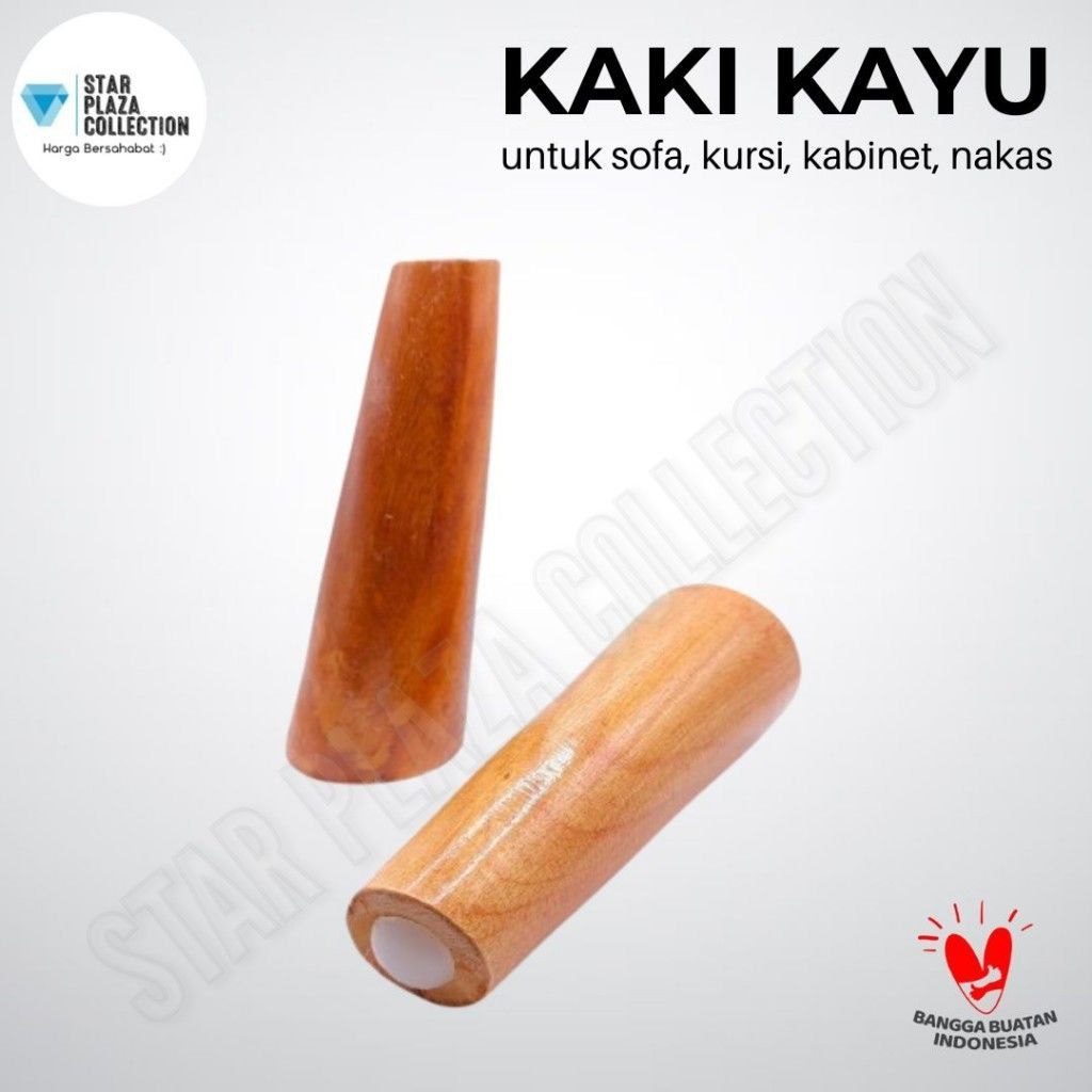 Kaki Retro Kayu Sofa Kursi Stool Miring 15cm / Kaki Tanduk Bubut Kayu Tema Scandinavian / Wooden Sof