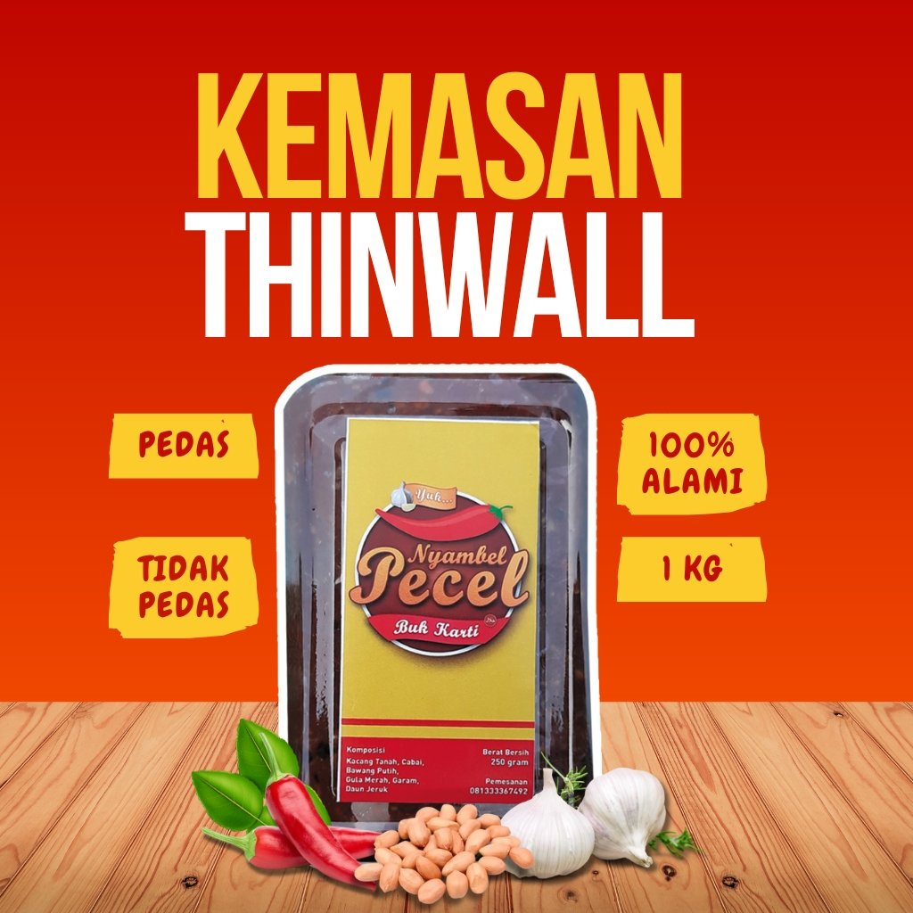 

SAMBEL PECEL KEDIRI BUK KARTI KEMASAN THINWALL 1 KILOGRAM