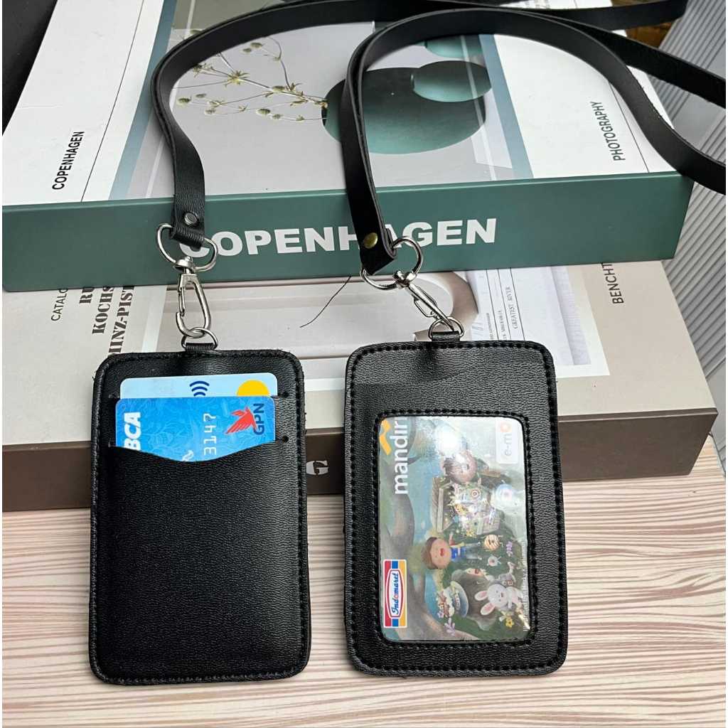 

ID card holder Name tag Holder 3 slot kartu. ID card holder kulit sintetis