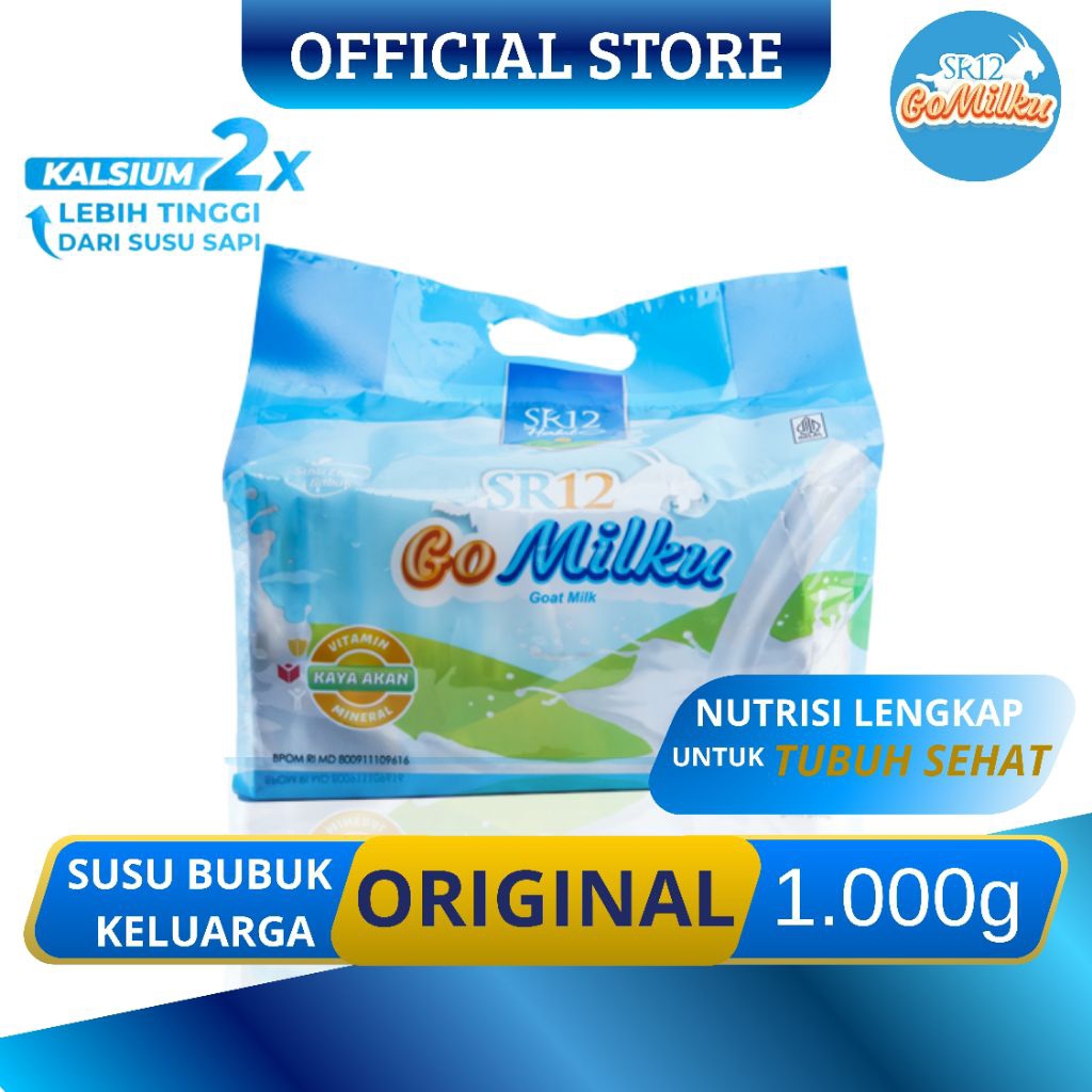 

Go Milku Sachet SR12 Susu Kambing Etawa Original Meningkatkan Nafsu Makan 1.000g