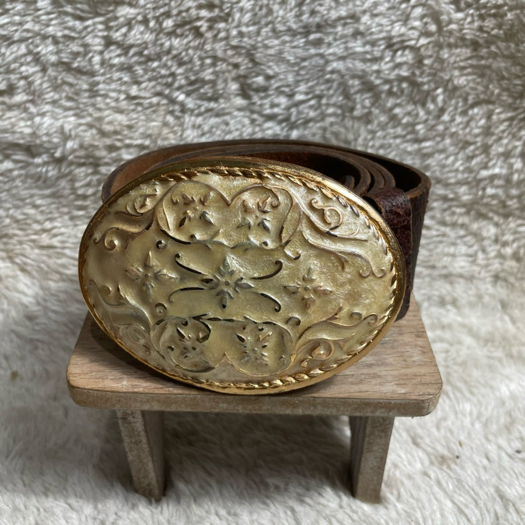 Belt Leather / Ikat Pinggang Kulit Made in Italy warna coklat