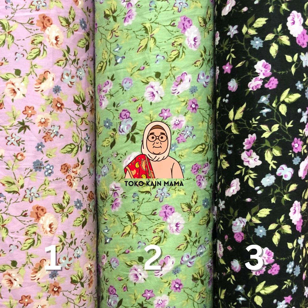 KAIN KATUN JEPANG JAPAN DESIGN MOTIF BUNGA MAWAR KECIL