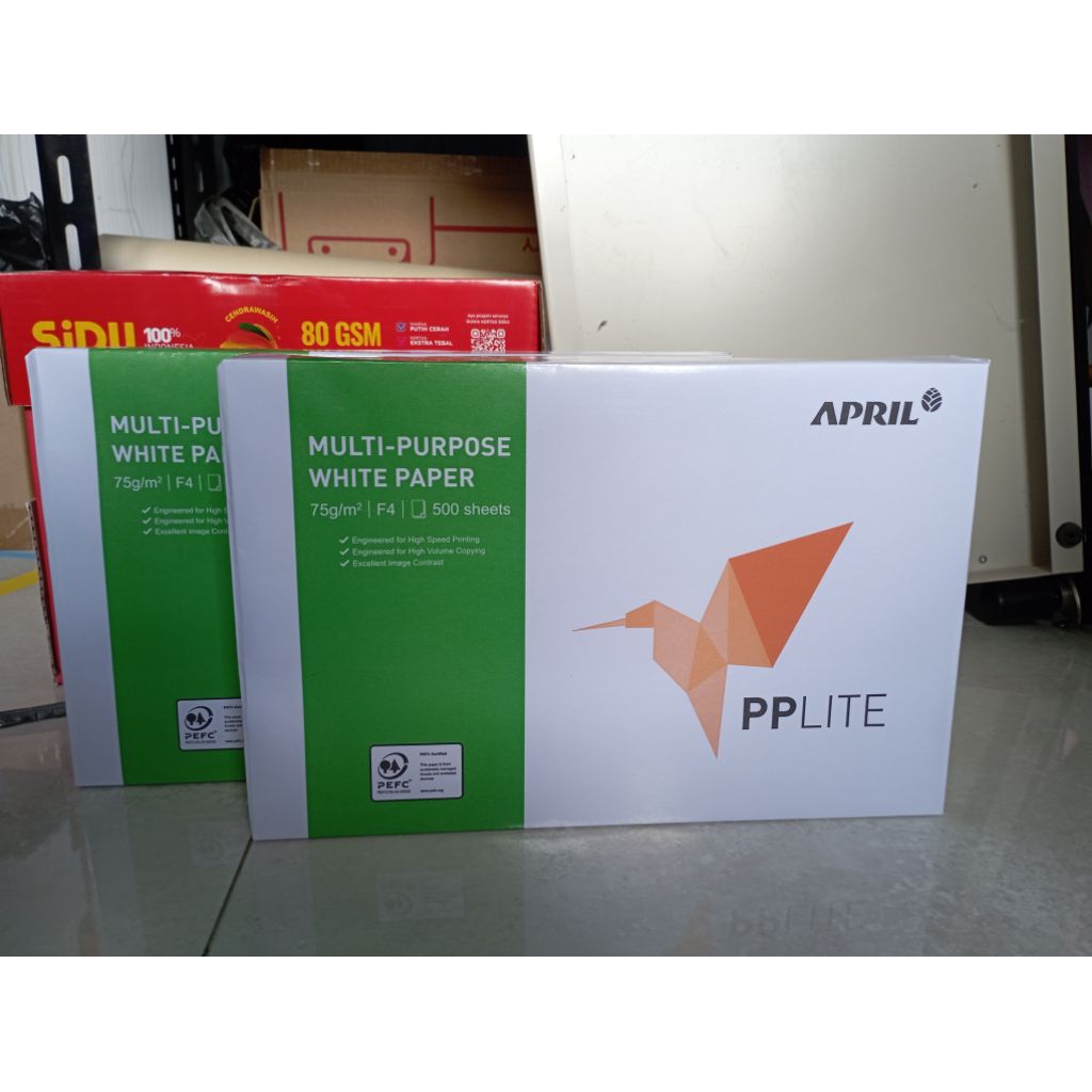 Kertas HVS F4 1 rim 75gsm PPLITE APRIL Putih