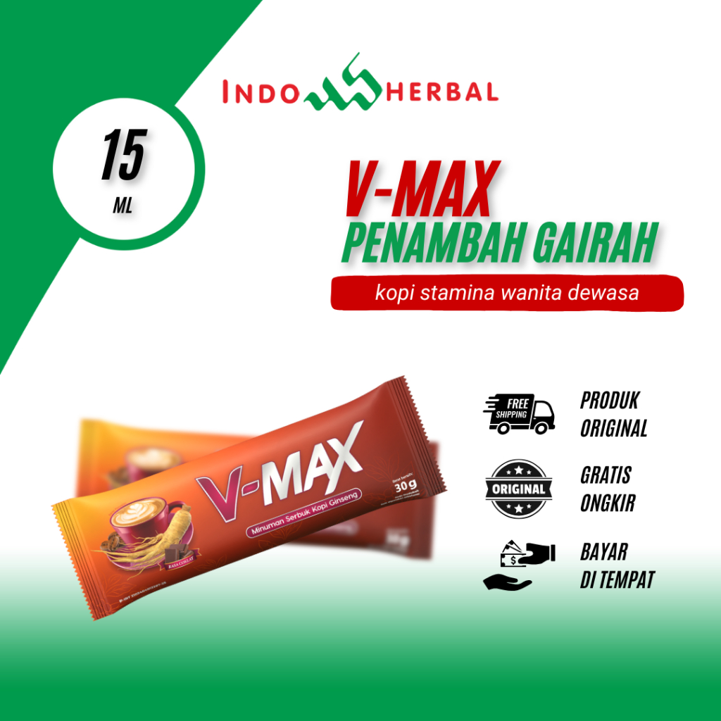 

Kopi V-MAX Asli Kopi Ginseng Kuat Stamina Wanita Tahan Lama 100% Original 1 Sachet @30 Gram