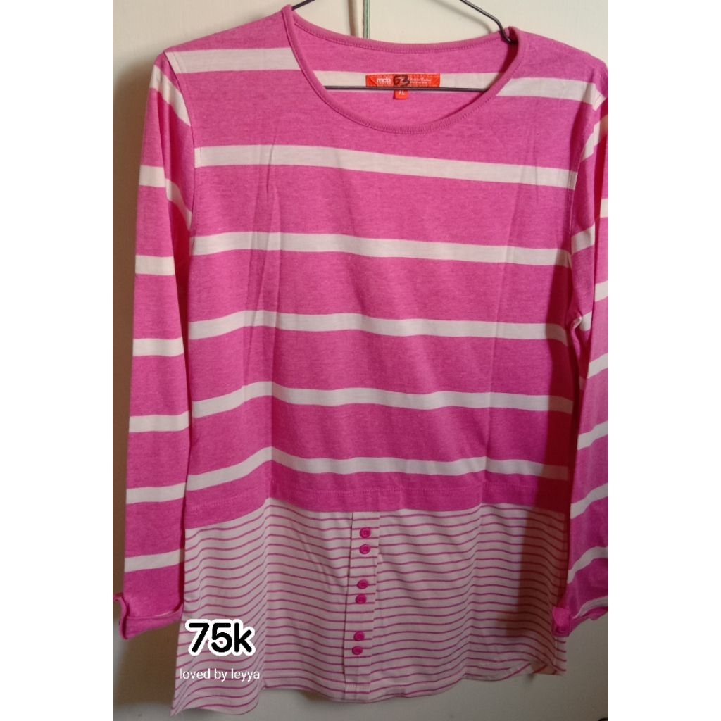 Jual Kaos preloved  garis garis merek MCB Ladies