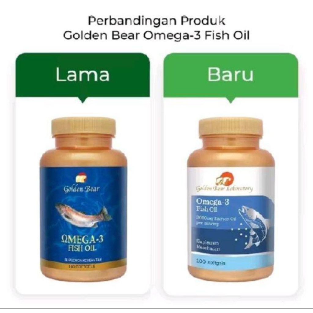 Golden Bear Omega-3 Fish Oil Salmon Laboratory Suplemen Kesehatan 2000mg Original USA