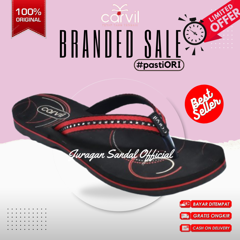 Carvil Sandal Wanita Erin-L | Gracia-L | Velove-L Sendal Jepit Flat Teplek Dewasa Remaja Murah Spons