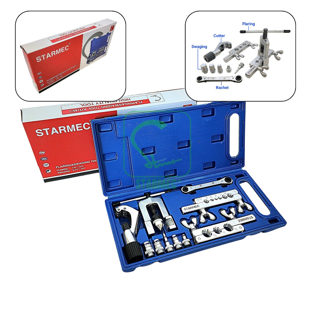 Flaring Tool Pipa AC Swaging SET 278 + Rachet & Cutter STARMEC
