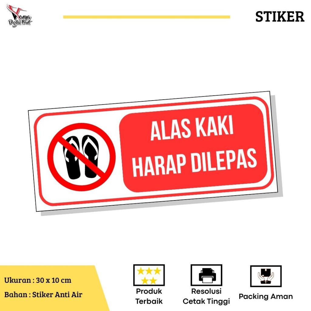 

Stiker alas kaki harap dilepas