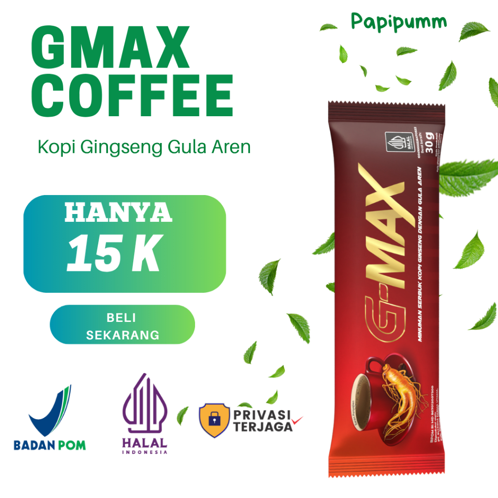 

KOPI STAMINA PRIA DEWASA TAHAN LAMA ORIGINAL BPOM G-MAX KOPI EXTRA GINGSENG 1 BOX DARI HERBAL ALAMI BERKUALITAS