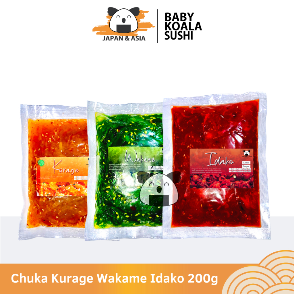 

CHUKA IDAKO Salad Baby Octopus 200 g Halal | Chuka Wakame Kurage | Salad Jepang