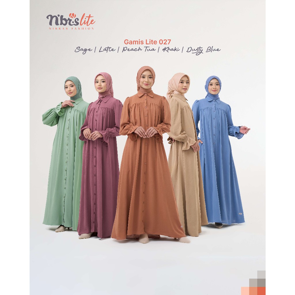 NEW COLLECTION GAMIS DEWASA POLOS // GAMIS NIBRAS POLOS // NIBRAS LITE 027