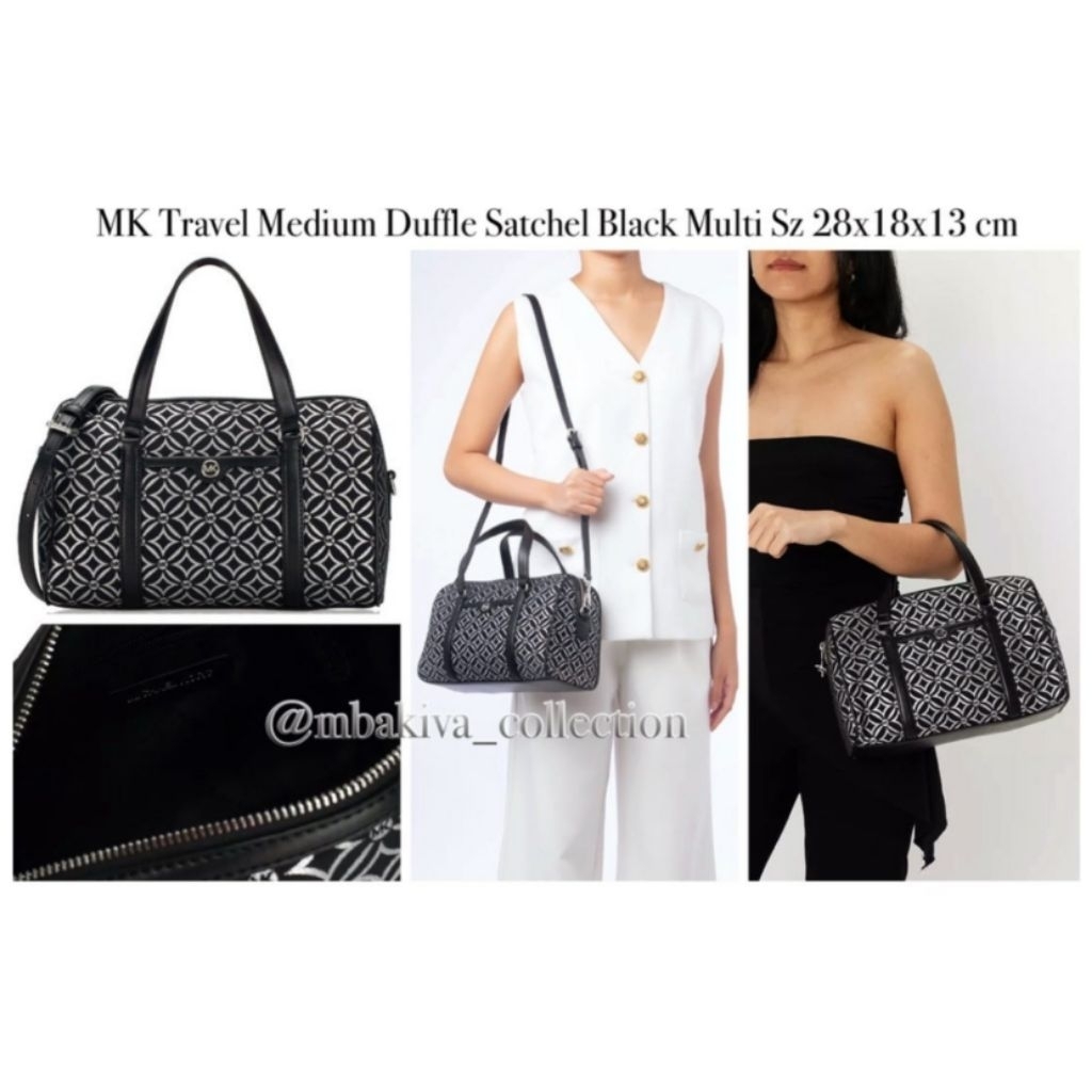 MK Travel Medium Duffle Satchel Black Multi