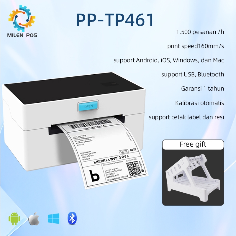 PRINTER BARCODE THERMAL LABEL SUPPORT BLUETOOTH /USB /Wireless Shipping Sticker Printer Barcode Ther
