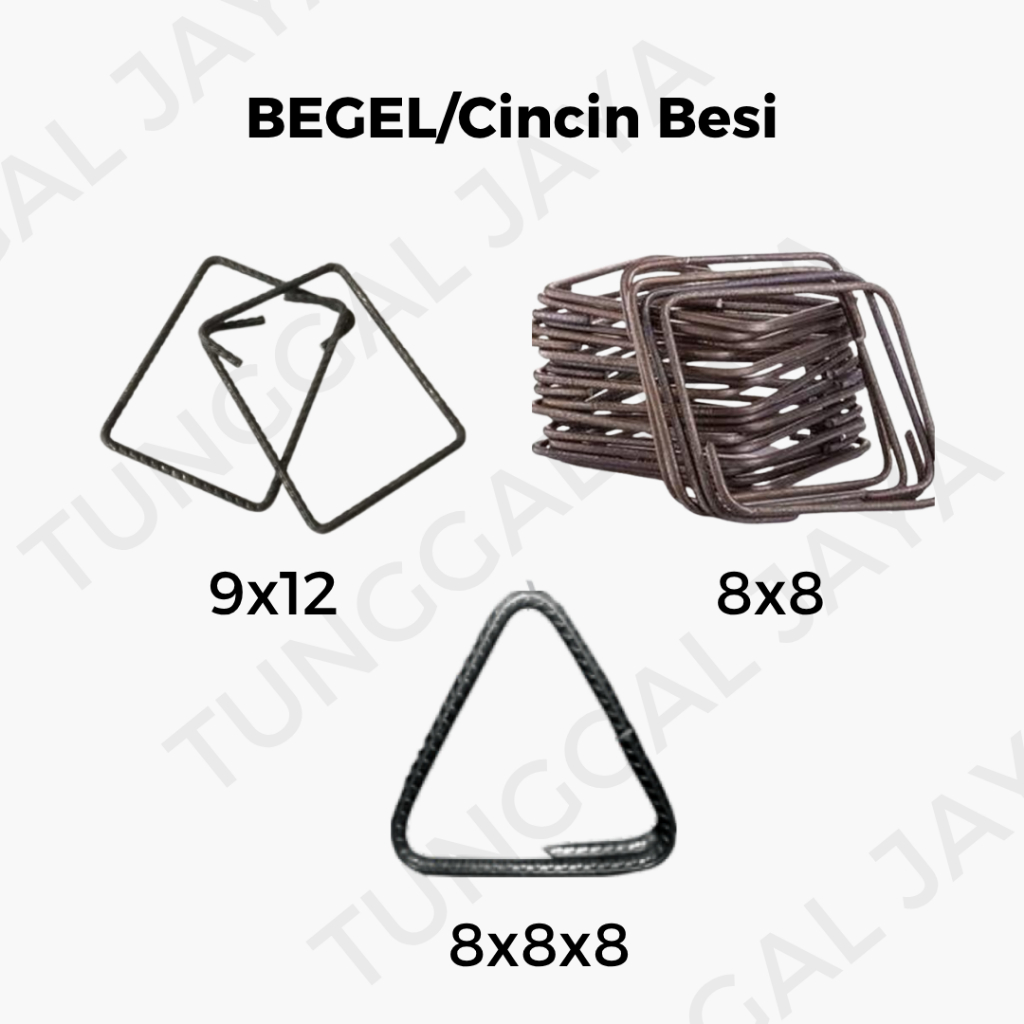 Begel Besi 1kg Ukuran (12x9) (8x8) (8x8x8)/Cincin Besi/READY