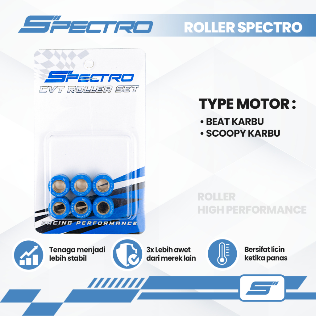 Spectro Roller Beat Karbu Scoopy Karbu Roler Racing Pulley Rumah Roller Upgrade CVT Kirian Racing