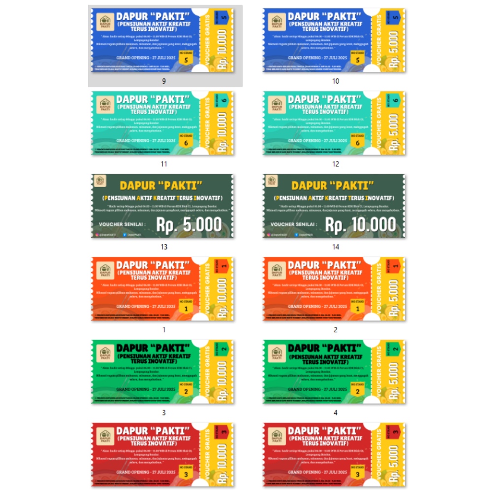 

KUPON UNDIAN bahan glossy 15X6,5 CM Potong persegi panjang