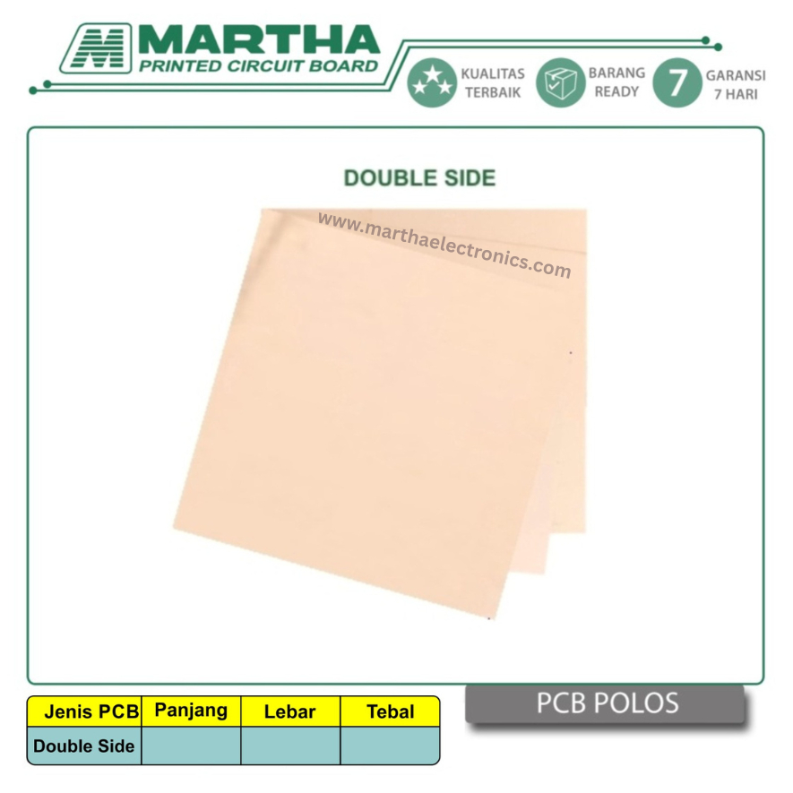 PCB Polos FR4 Double Side 40 cm x 40 cm Tebal 1 mm