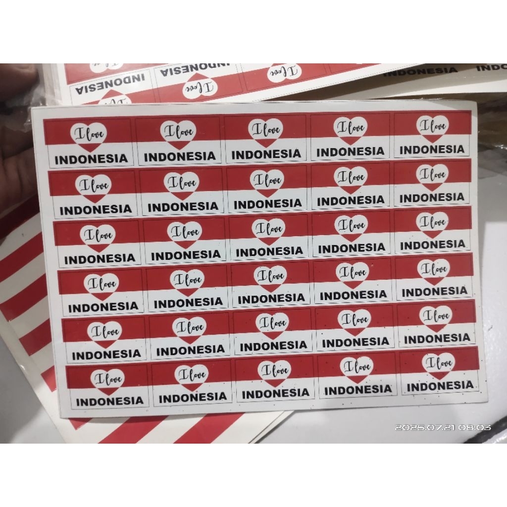 

1lembar stiker merah putih stiker indonesia