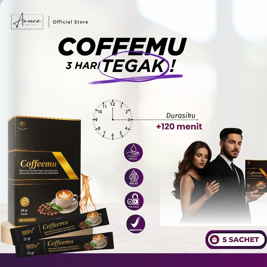 

COFFEEMU I Minuman Serbuk Kopi Latte Gula Aren I Ekstrak Ginseng I Kopi Stamina I Kopi Sultan