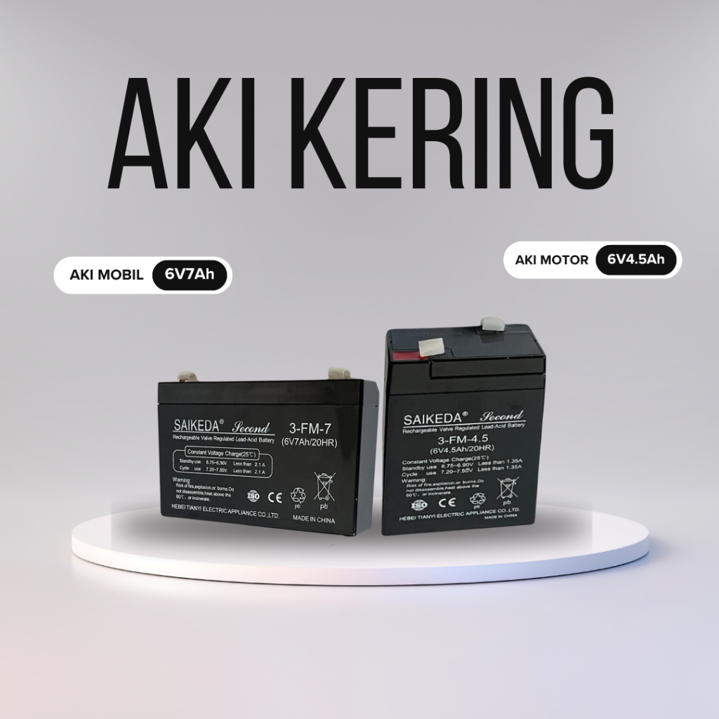 Aki Kering - Aki Untuk Mainan Mobil Aki / Motor Aki | Aki Kering 6V-7AH | Aki Kering 6V-4.5AH