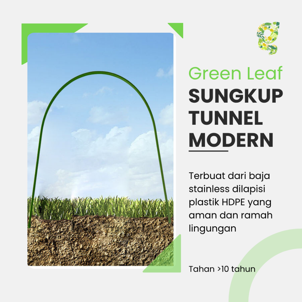 Sungkup Modern 8 X 1800 mm Gleaf Tunnel Tanaman