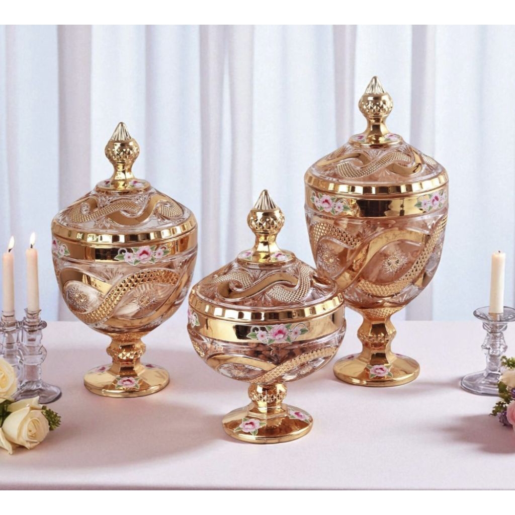 Toples Permen Kaca Oriana VGC7508, toples VICENZA, tempat penyimpanan makanan kering, dari wadah saj