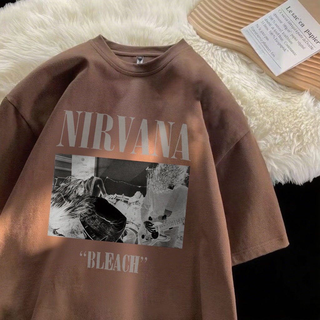 XZHAINV Kaos lengan pendek cetak desain wanita Korea/pakaian wanita gaya modern/atasan coklat modis 