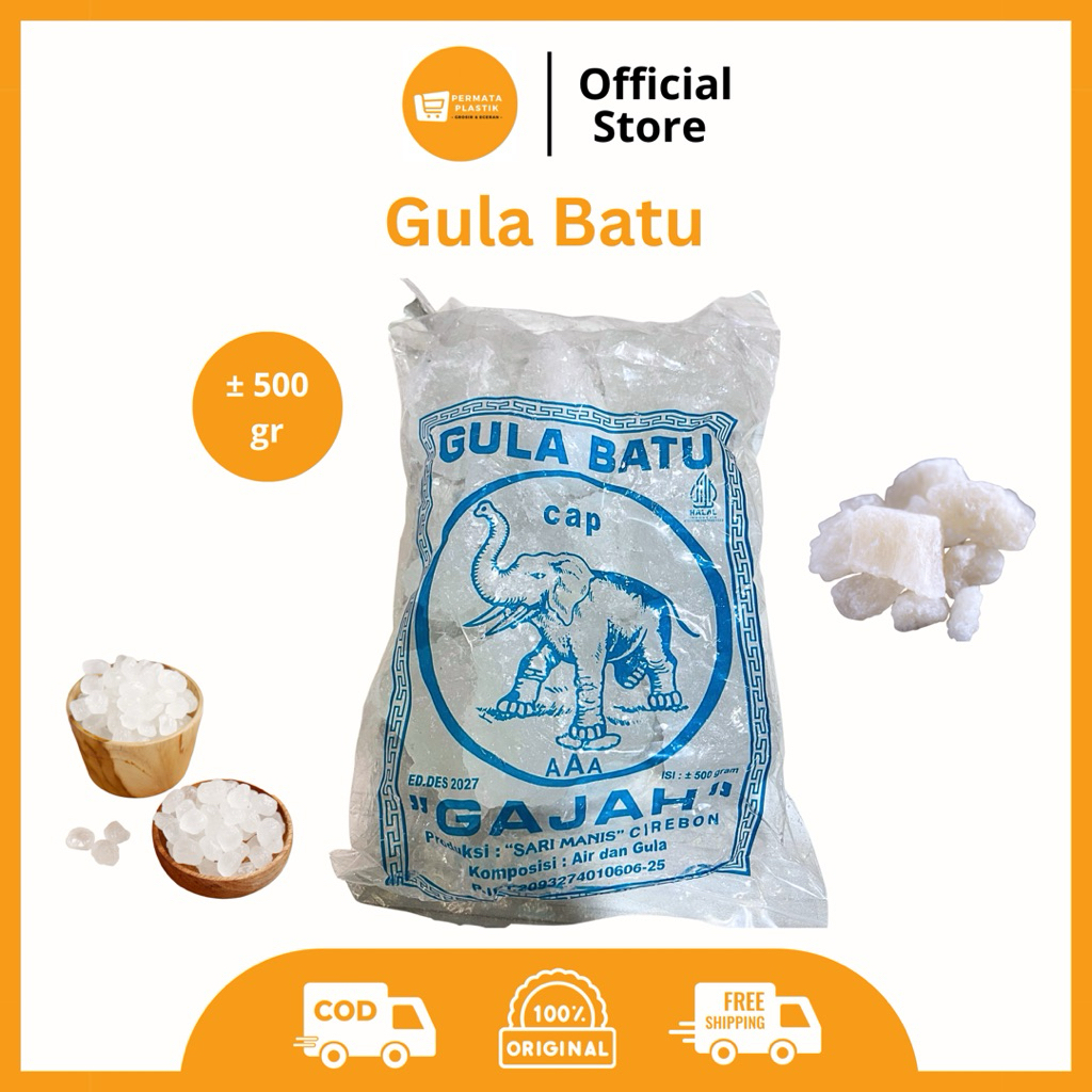 

Gula Batu Cirebon Cap Gajah Isi ±500 gr