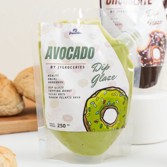 

Saos Saus Avocado Dip Glaze | Topping Donat | Selai Roti | Bahan Pelapis Rasa Halal Sauce 250ml JY Groceries