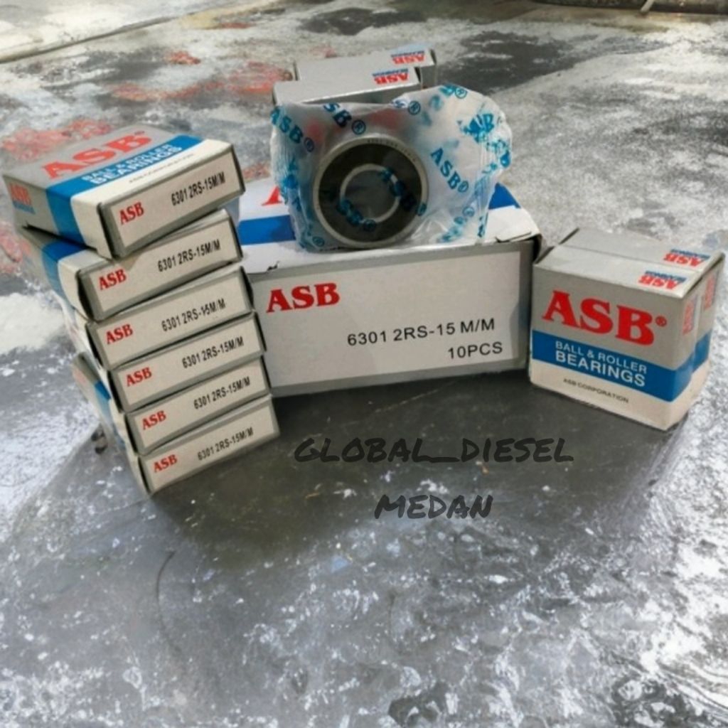 ( harga 10 pcs ) bearing/ Laher 6301 2RS 15mm ASB ORIGINAL