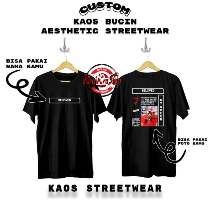 Baju Kaos Sablon Foto AESTHETIC Bisa Request Pakai Foto Sendiri Langsung jadi