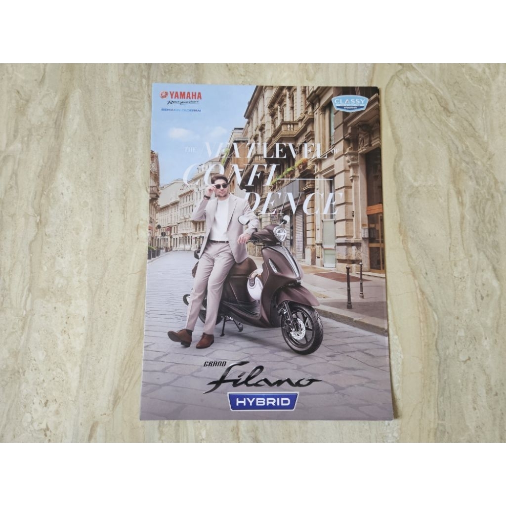 brosur katalog motor yamaha grand filano hybrid 2024 leaflet