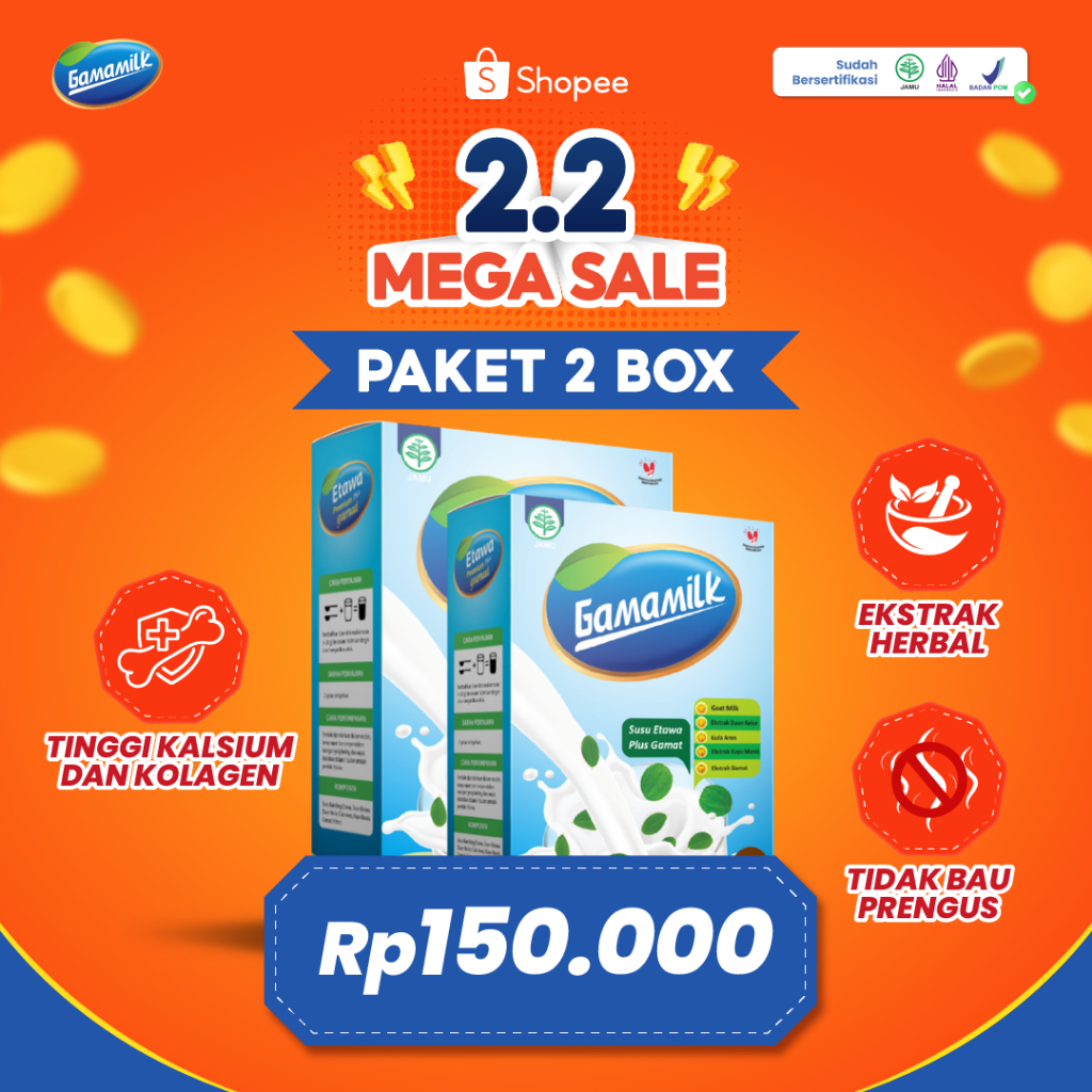 

(2 BOX) GAMAMILK - Susu Kambing Etawa Plus Ekstrak Gamat - HALAL Dan BPOM Asli