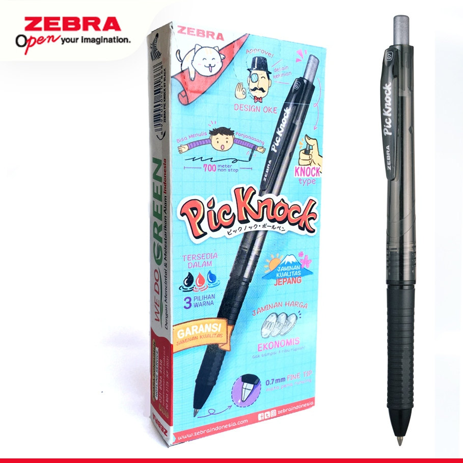 

Pulpen Zebra pic knock fine 0.7mm /(1pack )