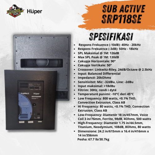 SRP118SE SUBWOOFER AKTIF BARCLAY HUPER