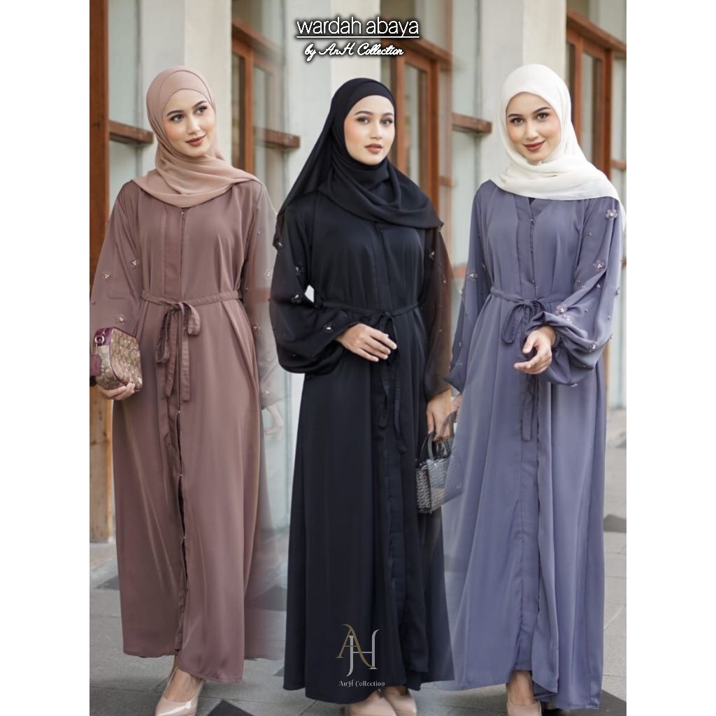 AnH Collection - Gamis Abaya Fursyan Exclusive Fursan Hitam Maxi Dress Busana Muslim Abaya Busui Tur