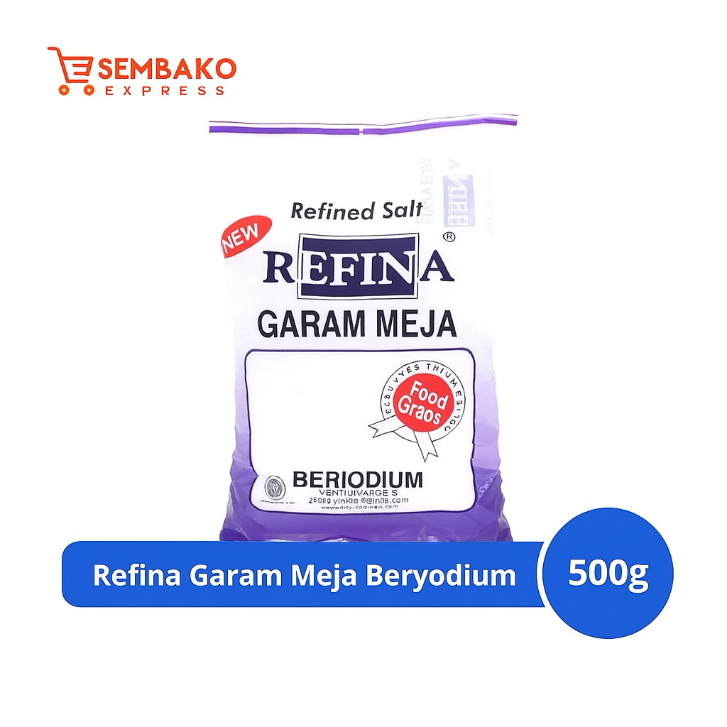 

Refina Garam Meja Beryodium 500g – Garam Halus Food Grade Berkualitas