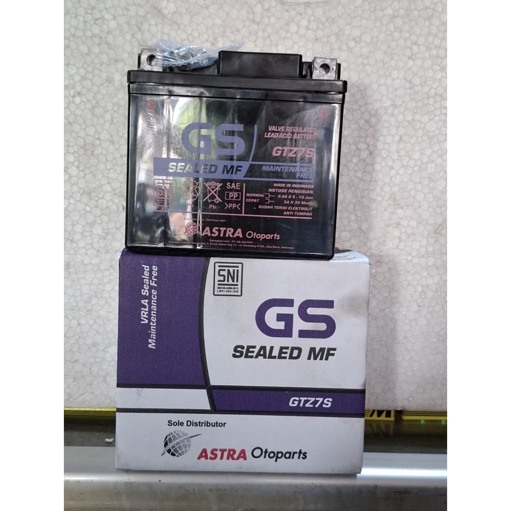 Aki motor Gs Astra GTZ7S 12V 6Ah/10Hr orisinil Astra.