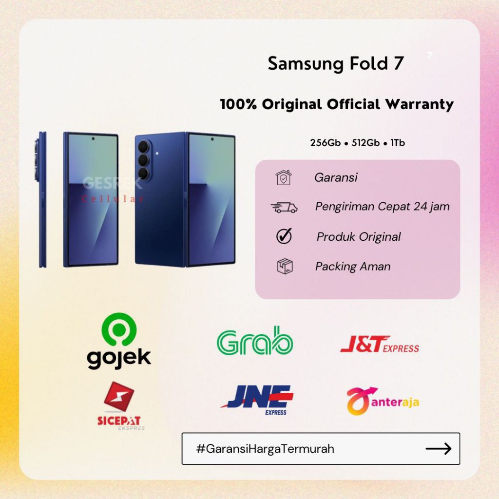 Samsung Galaxy Z Fold 7 5G 256GB 512GB 1TB - Garansi RESMI