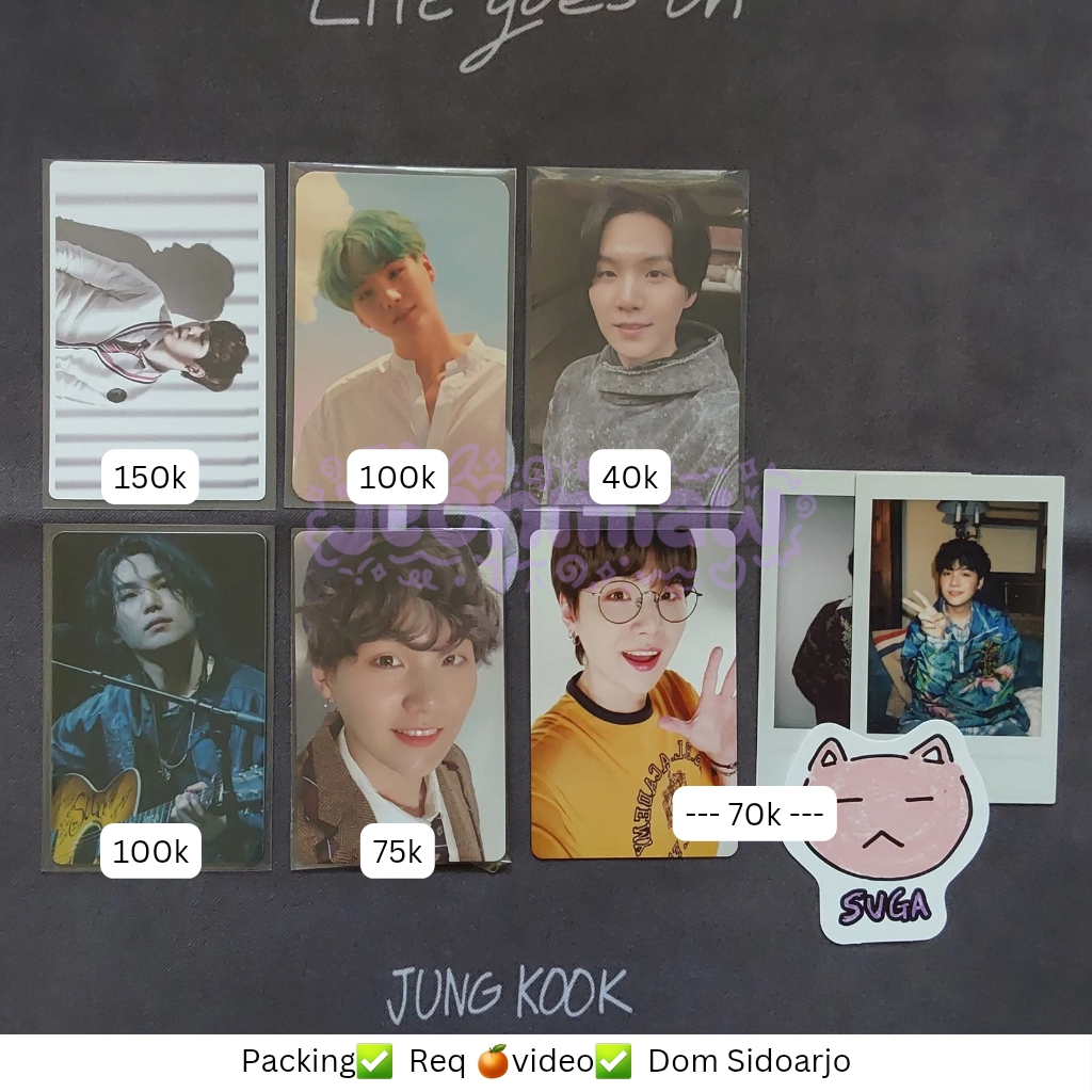 BTS PC PHOTOCARD SUGA YOONGI SLA SA HER DDAY MOTS DECO KIT