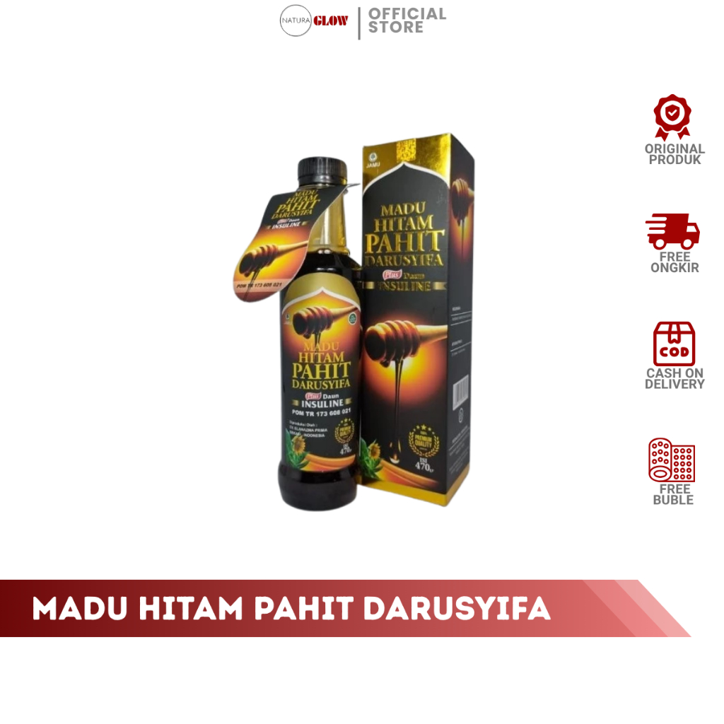 

MADU HITAM PAHIT DARUSYIFA 470gr – plus propolis & daun insulin | madu herbal untuk diabetes | bantu stabilkan gula darah | original 100% | cocok untuk penderita DM