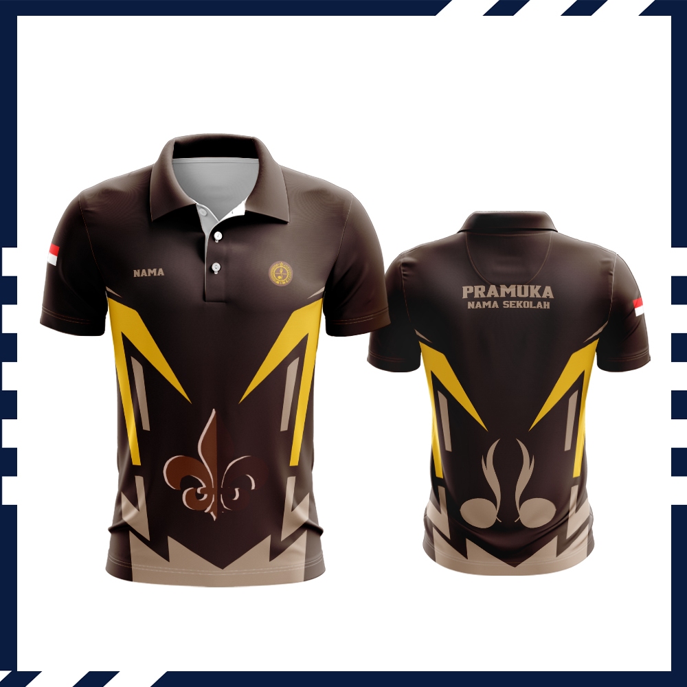 Baju Seragam Pramuka / Kaos Jersey Pramuka Pembina / Baju Pramuka / Kaos Polo Pramuka Custom Nama