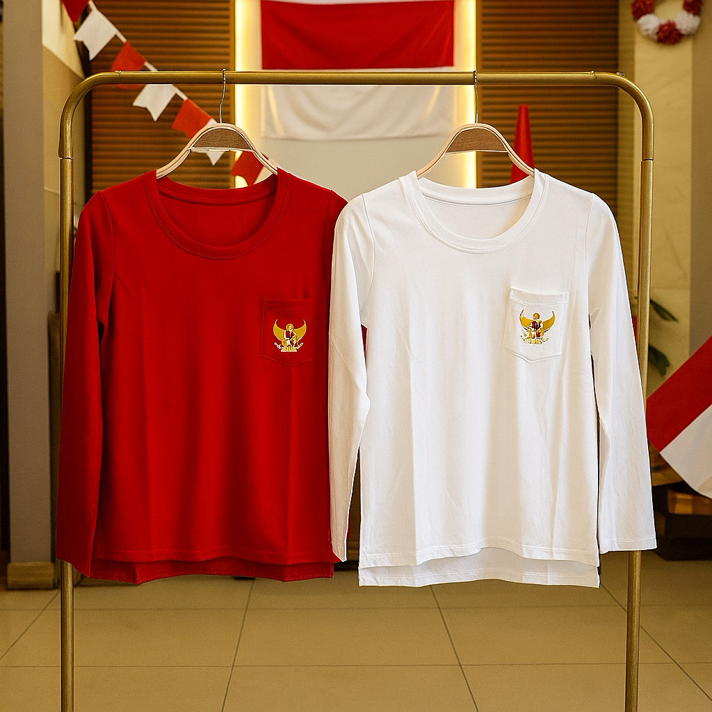 KAOS LENGAN PANJANG MERAH PUTIH / KAOS AGUSTUSAN