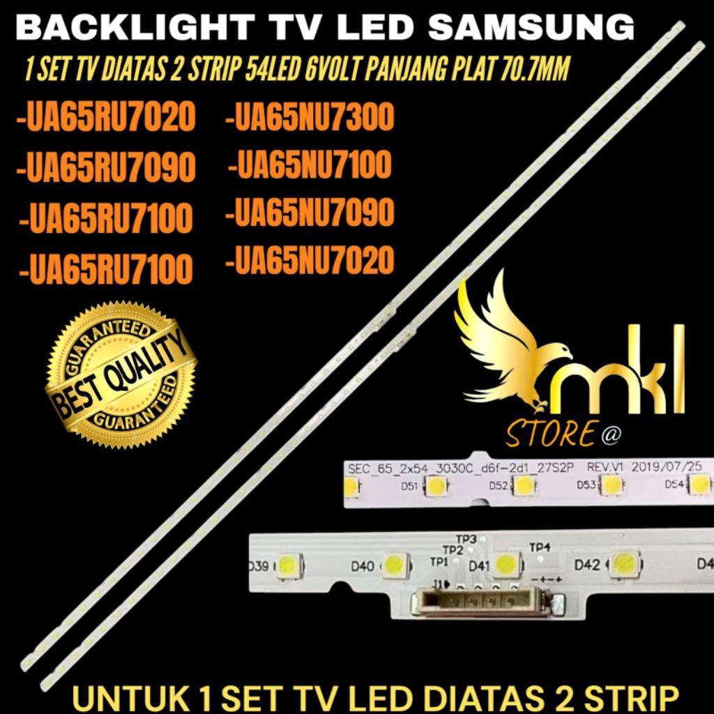 BACKLIGHT TV LED SAMSUNG 65 INCH UA-65NU7300- UA-65NU7100- UA-65NU7090- UA+65NU7020- UA-65RU7020- UA
